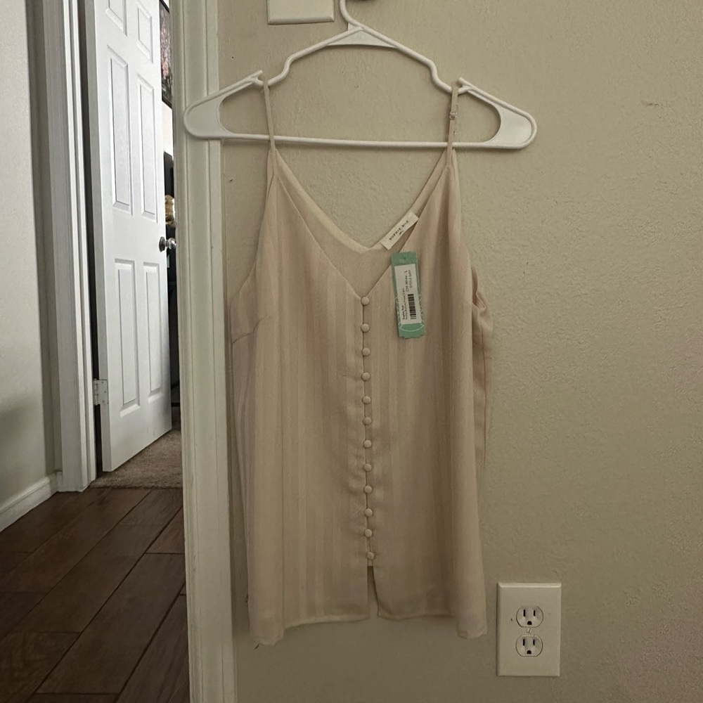 Off White button down tank top